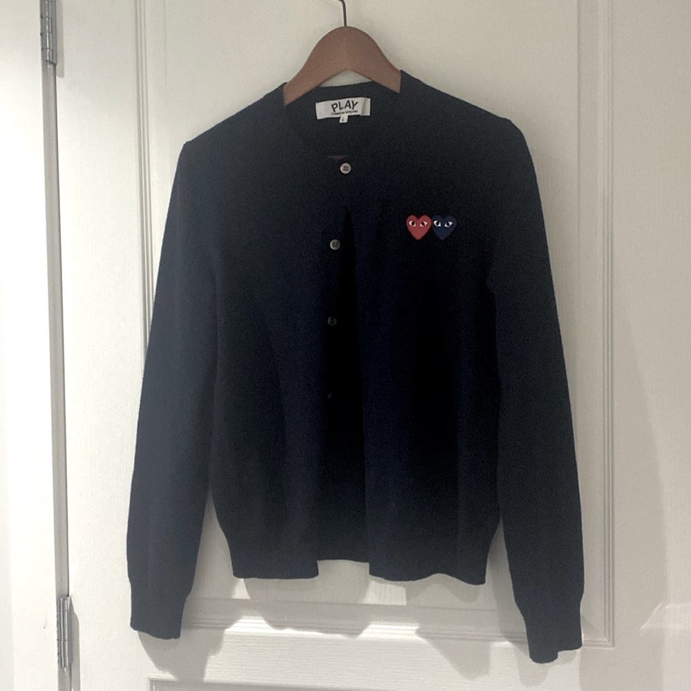 Comme Des Garcons Play wool crew neck cardigan size L